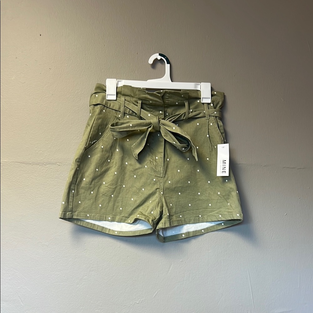 Olive Green Polka Dot Women's Shorts
